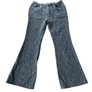 Princess Polly Loweana Low Rise Jacquard Flare‎ Jean Blue Denim Women's 6 NWT